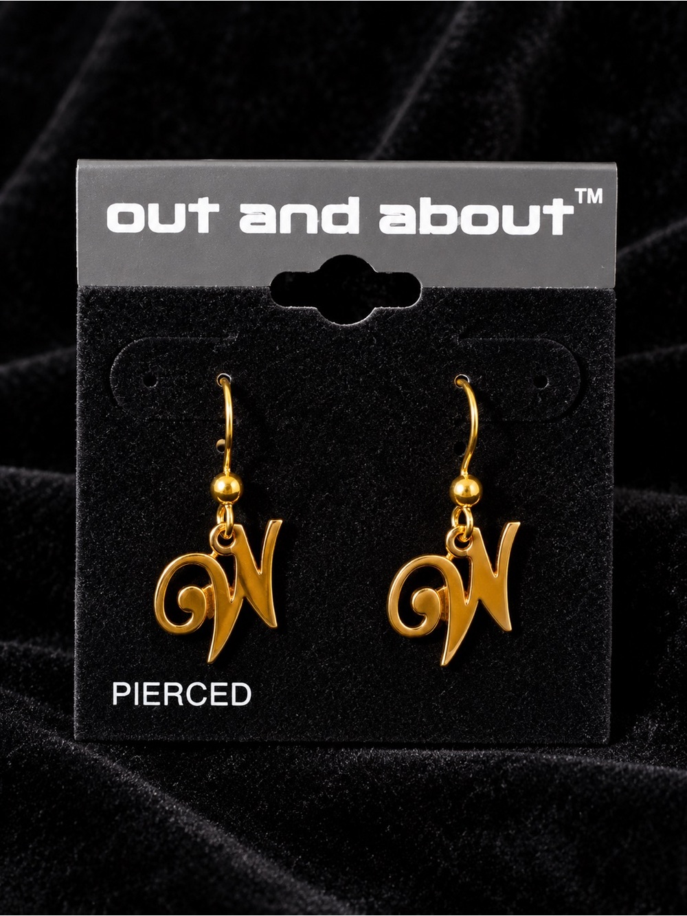 Out and About Gold 'W' Initial Dangle Earrings